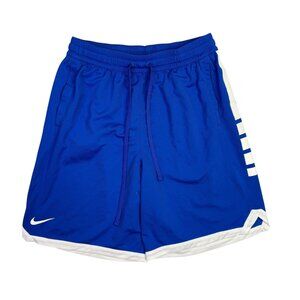 Nike Dri Fit Elite Stripe Basketball Shorts Mens XL Blue White Athletic Gym